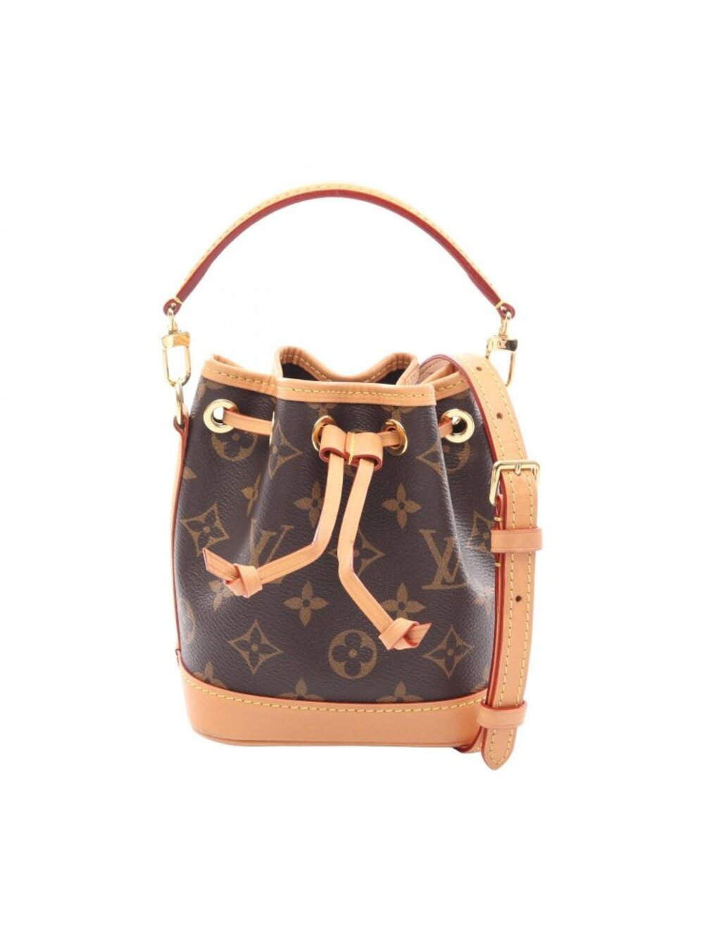 Louis Vuitton Handbag Nano Noe Monogram 2-Way Canvas Leather